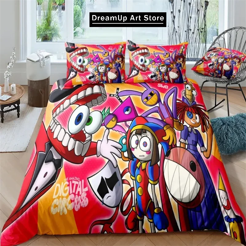 3D Print Fashion AMAZING DIGITAL CIRCUS Bedding Set Boys Girls Twin Queen Full Size Duvet Cover Pillowcase Bed Adult Bedroom