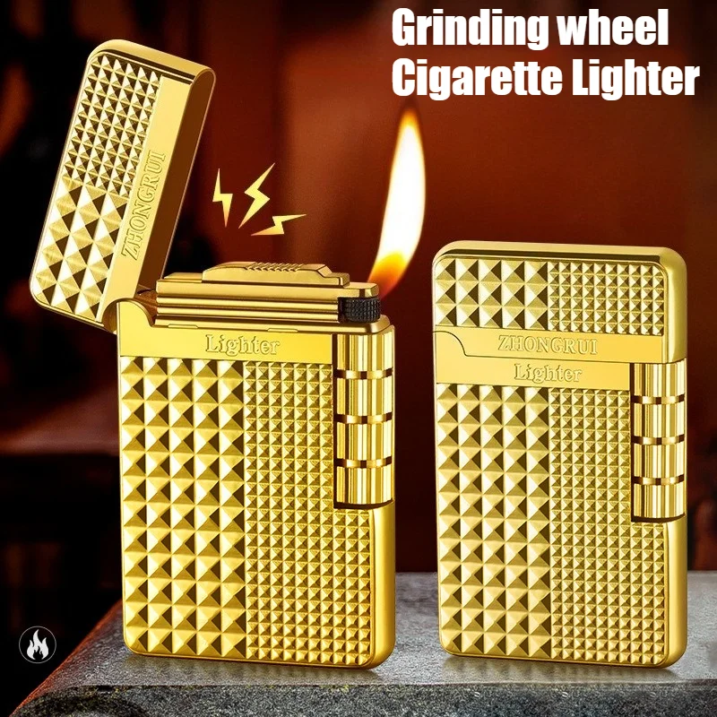 New Cigar Igniter Grinding Wheel Ignition Open Fire Lighter Smoke Loud Metal Inflatable Cigarette Lighters & Smoking Accessories
