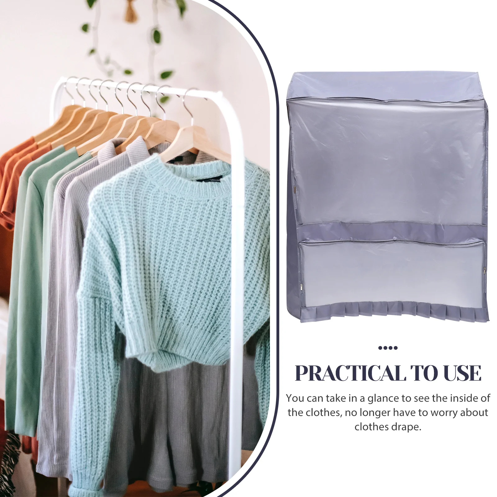 

Dust Cover Clear Wardrobe Moisture Waterproof Oxford Clothing Rack Hanging Garment Suit Bag Clothes