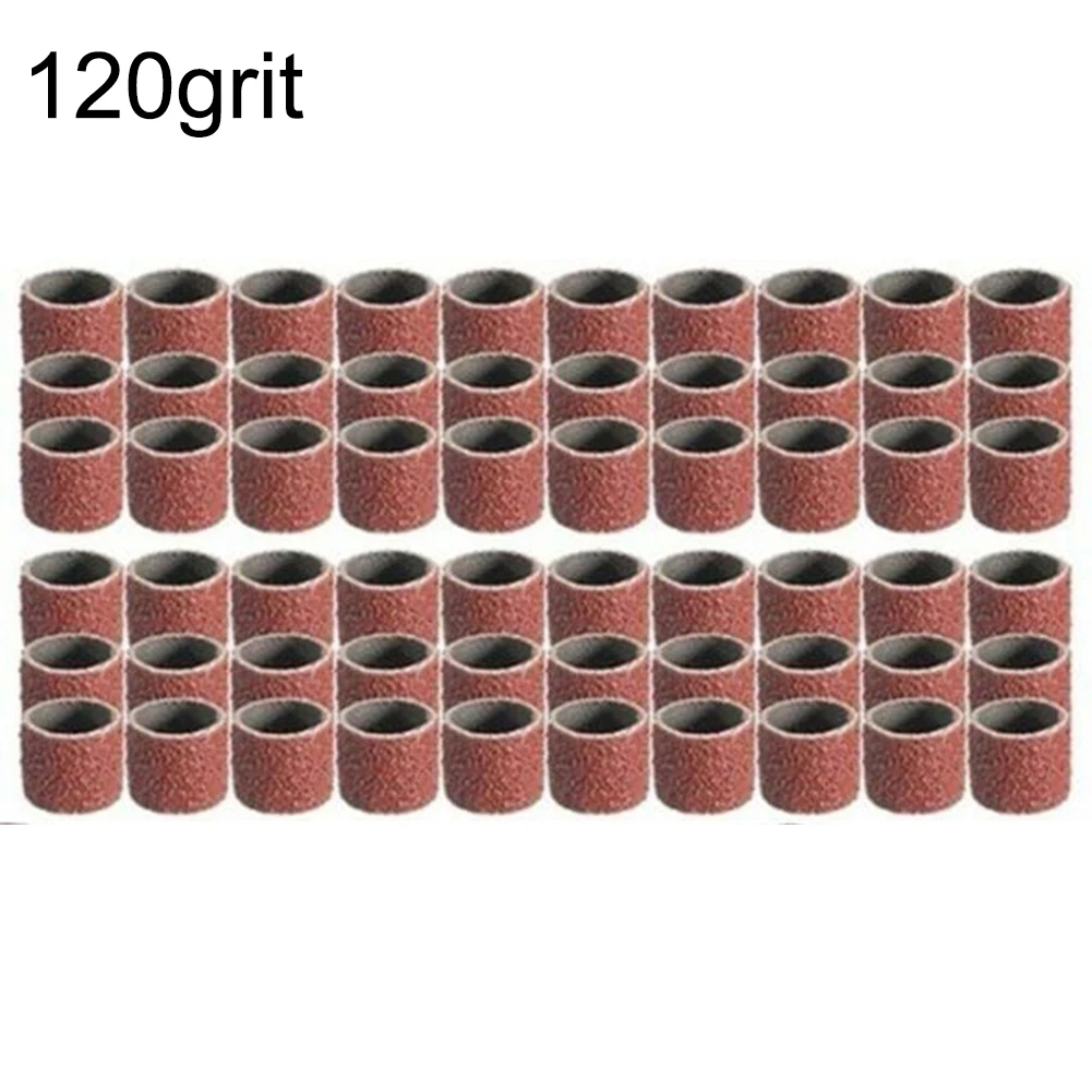 /60Pcs /12.5mm /Sanding Bands With 2 Rubber Mandrels For Engraving Grinding Stone Glass Wood Nail Drill Polishing Power Tool Acc