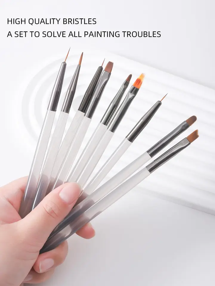 Set de pinceles para arte en uñas, 14 piezas, pinceles de diseño profesional, pinceles de línea fina 3