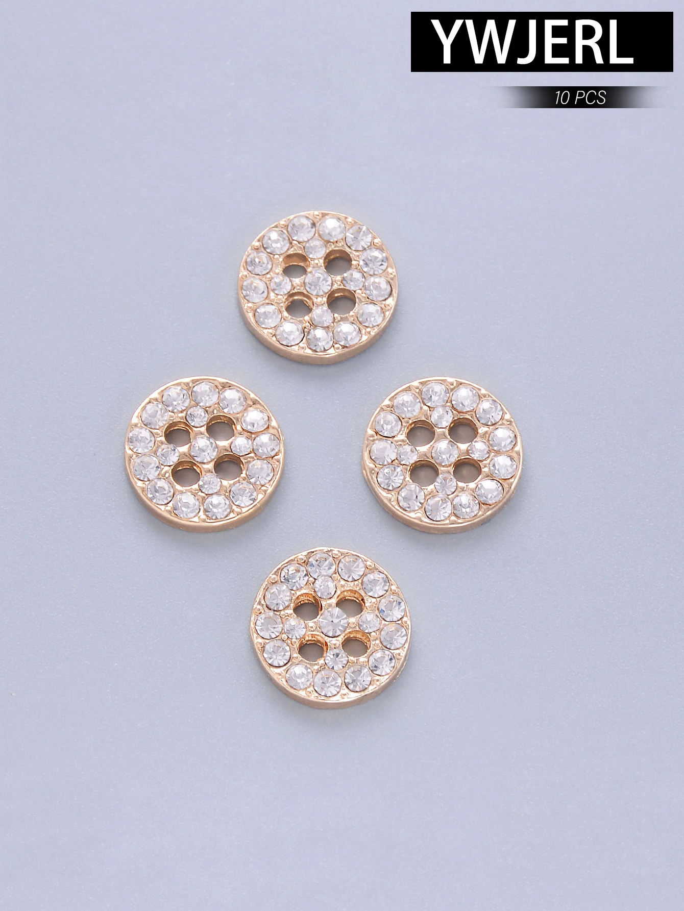 10pcs/Pack 11mm Cute Delicate Shiny Rhinestone 4 Holes Flatback Buttons For Coat Suits Sweater Dress Cuffs Sewing DIY Accessory