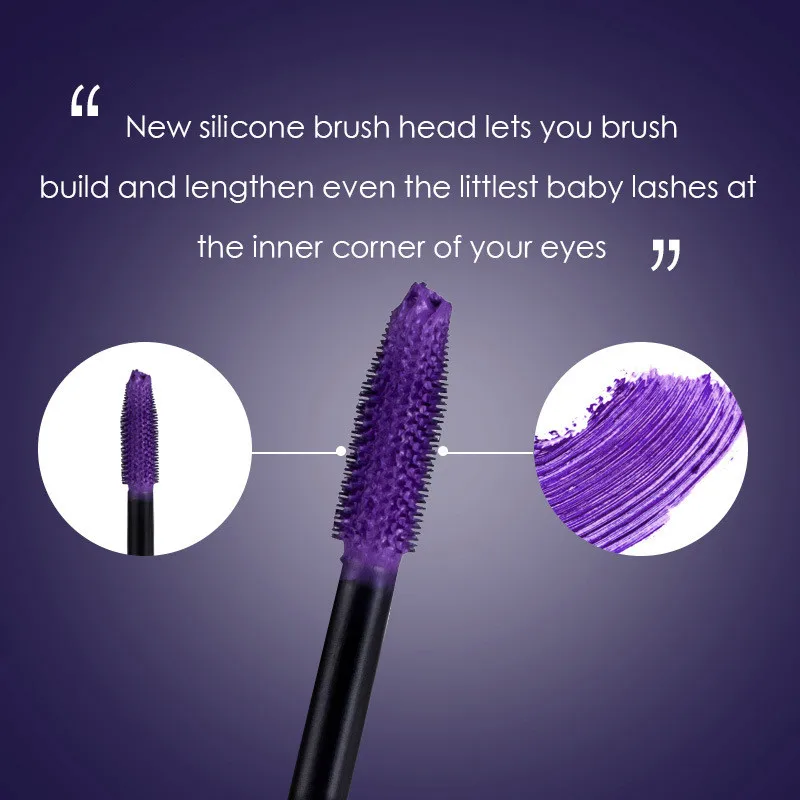 5D Zijdevezel Mascara Paars Blauw Wit Kleurrijk Blijvende Styling Waterdicht Sneldrogend Verlengen Lange Curling Wimper Cosmetica