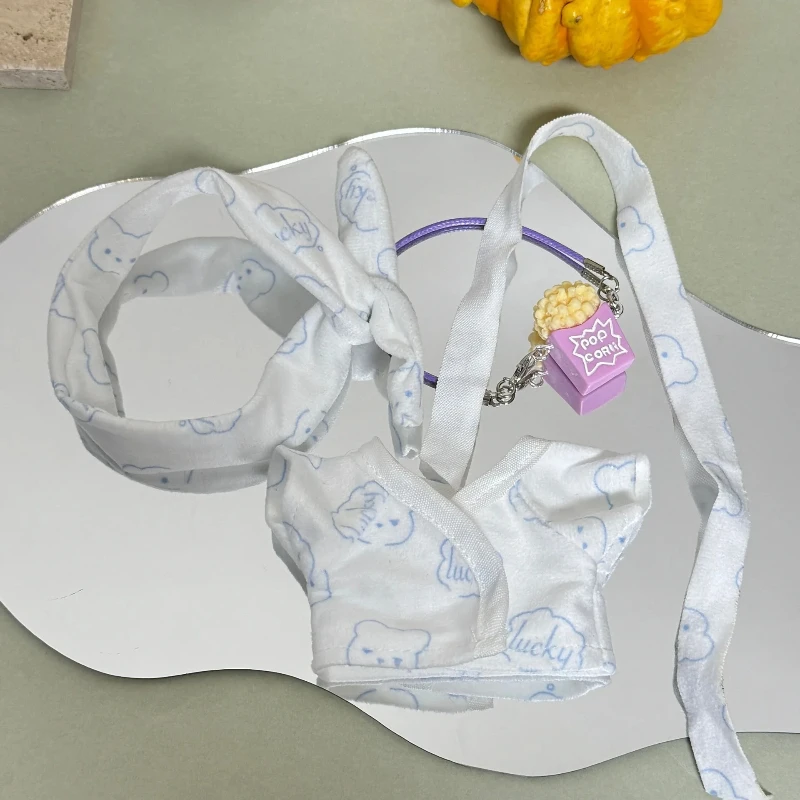 Ropa 3.0 Labubu Roupas Pijamas Roupão Bonito Urso Conjunto de Pijama Boneca Acessórios para Cabeça