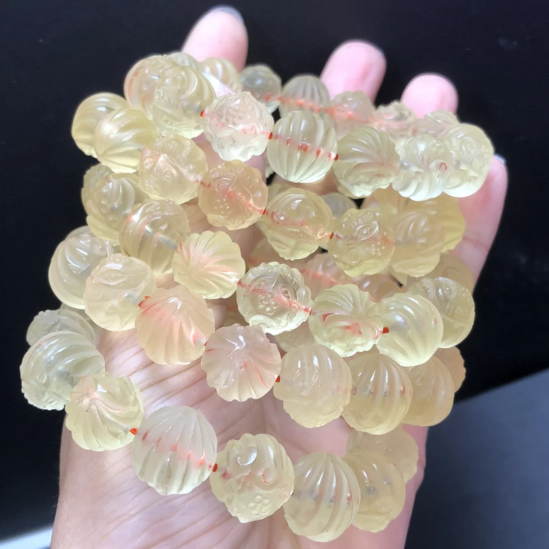 

1 шт., браслет из натурального лисы с цитрином, 13 мм, девятихвостые бусины из лисы, кристалл, Рейки, целебный камень, модные ювелирные изделия, подарок для женщин