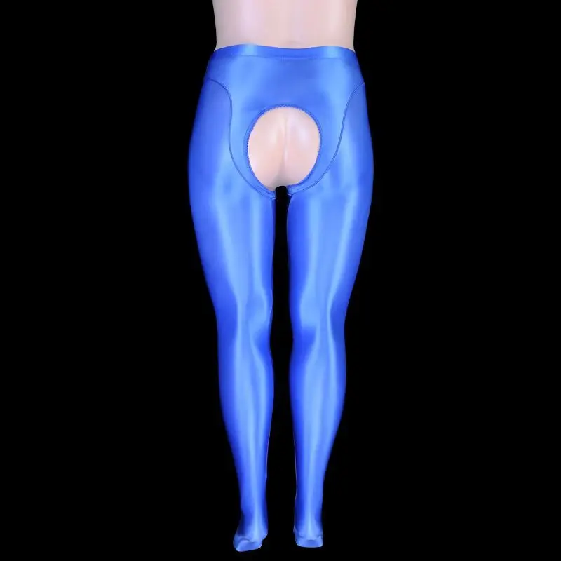 40-70kg Glossy open crotch pantyhose leggings pants High waist women tights Sexy skinny seam workout leggings