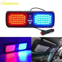 86 LED Strobe Light Sunshield Visor Car Emergency Warning Red Blue Flashing Light Car Interior Windshield Police Beacons Lamp