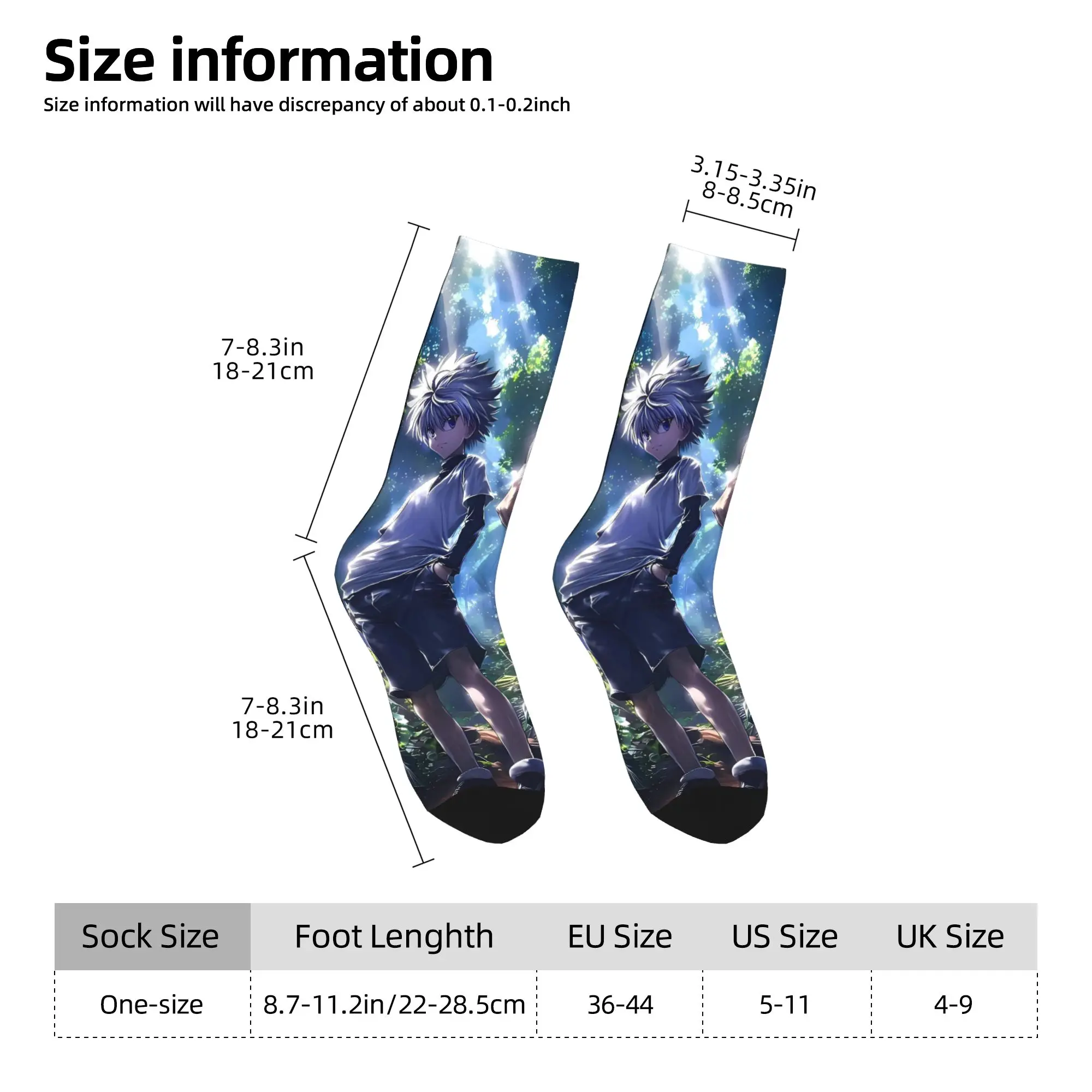 الرجال الجوارب أنيمي HXH غون كيلوا جوارب المضادة للبكتيريا لينة تنفس الجوارب الشتاء الجدة تصميم سكيت الجوارب