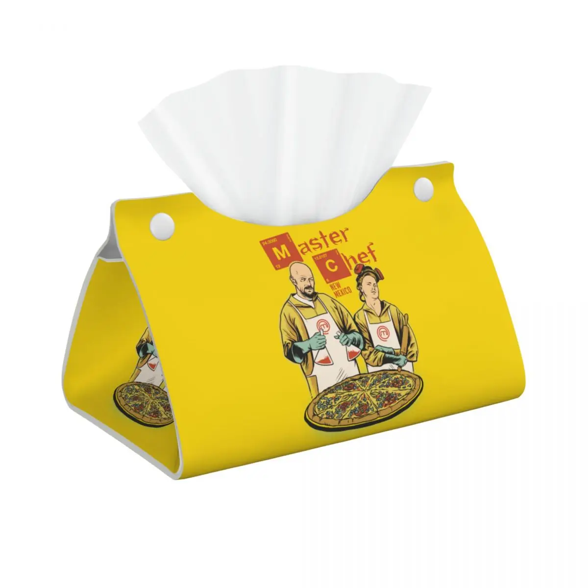 Custom Breaking Bad Walter White Cook Meme Facial Tissue Box Cover Rectangular TV Show Heisenberg PU Leather Tissue Box Holder