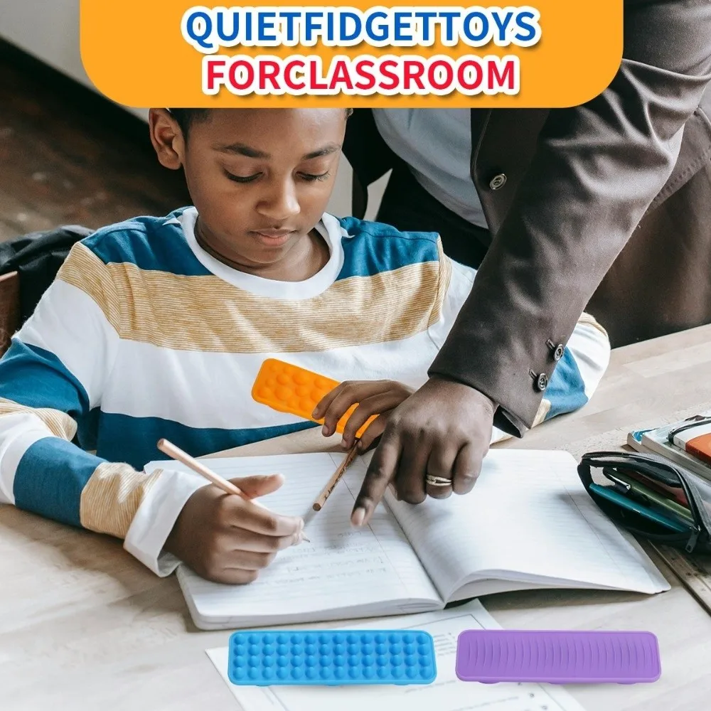 Mainan Fidget Sensorik Silikon Strip Bertekstur Mainan Cangkir Pengisap Sensorik Ujung Jari Menjaga Tangan Sibuk Strip Bertekstur Warna-warni