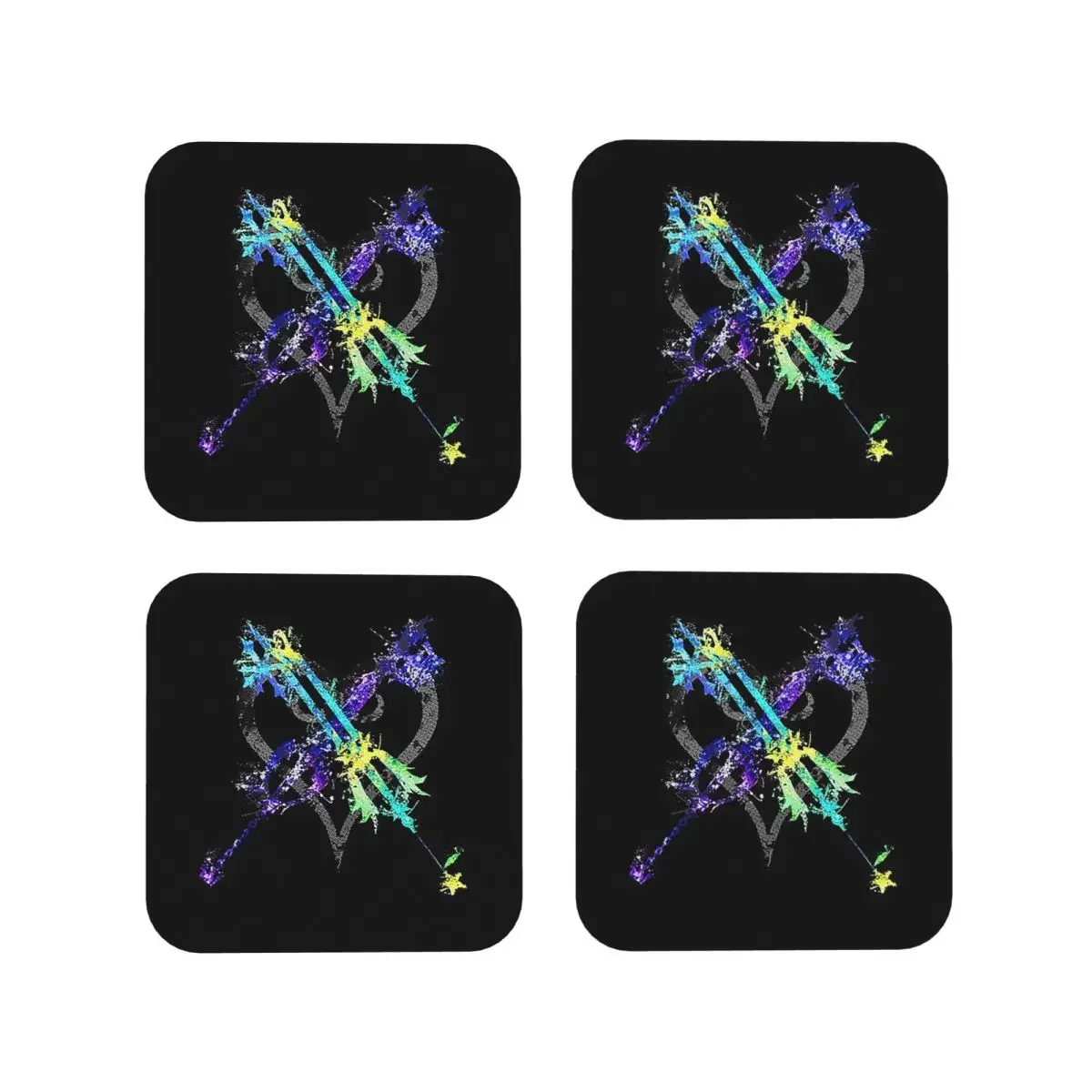 Hope In The Darkness Coasters Kitchen Placemats Waterproof Insulation Cup Coffee Mats For Decor Home Tableware Pads Set of 4