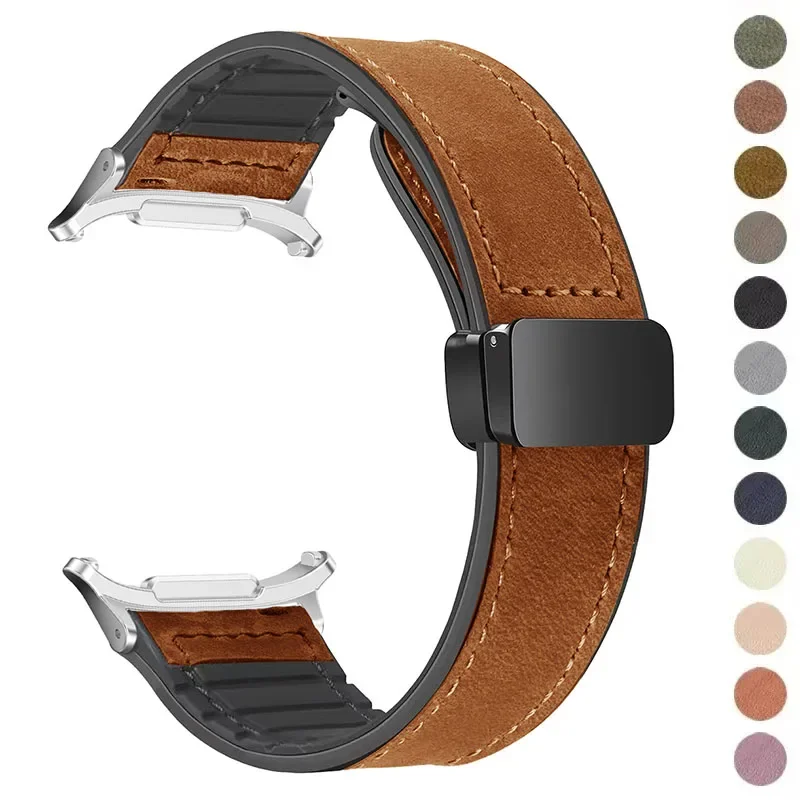 

Кожаный ремешок для Samsung Galaxy Watch 7 Ultra 47 мм, магнитный ремешок, мужской силиконовый браслет для Galaxy 7 Ultra 47 мм, быстрая посадка Correa