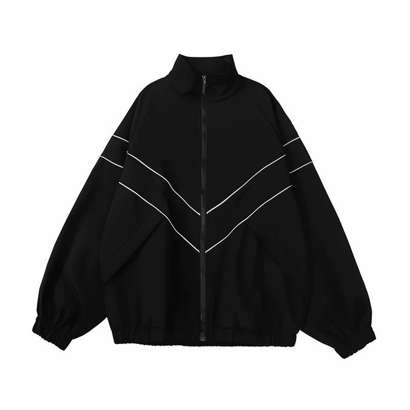 Men Clothing Hip Hop Jacket for Men,women Y2k Clothes High Street Patchwork Color Black Windbreaker Coats Spring/Autumn Jackets