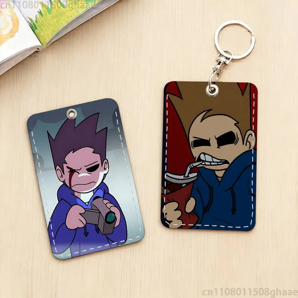 พวงกุญแจอะนิเมะ Eddsworld Tom สำหรับใส่บัตรธนาคาร บัตรทำงาน บัตรนักเรียน ซองใส่บัตร ป้องกันบัตร บัตรโดยสาร