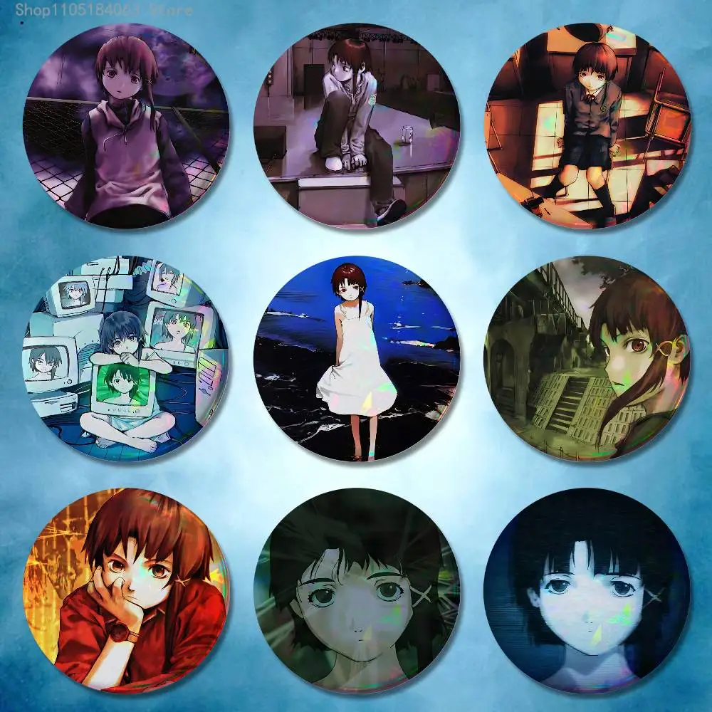 

S-Serial Experiments Lain Iwakura Badges Button Round Creative Pin Brooch Badge Bag Decor Accessories Fans Collect Friends Gifts