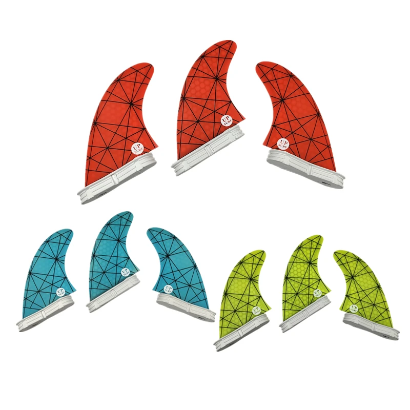 

UPSURF FCS 2 Fins M/L Surfboard Fins Thruster For Fish,Shortboard,Funboard Double Tabs 2 Base Fiberglass Quilhas Surf Tri Fins