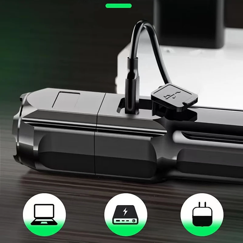 مصباح ليد جيب USB قابلة للشحن مقاوم للماء أضواء التكتيكية لبيجو 308 3008 208 508 2008 اكسسوارات #5