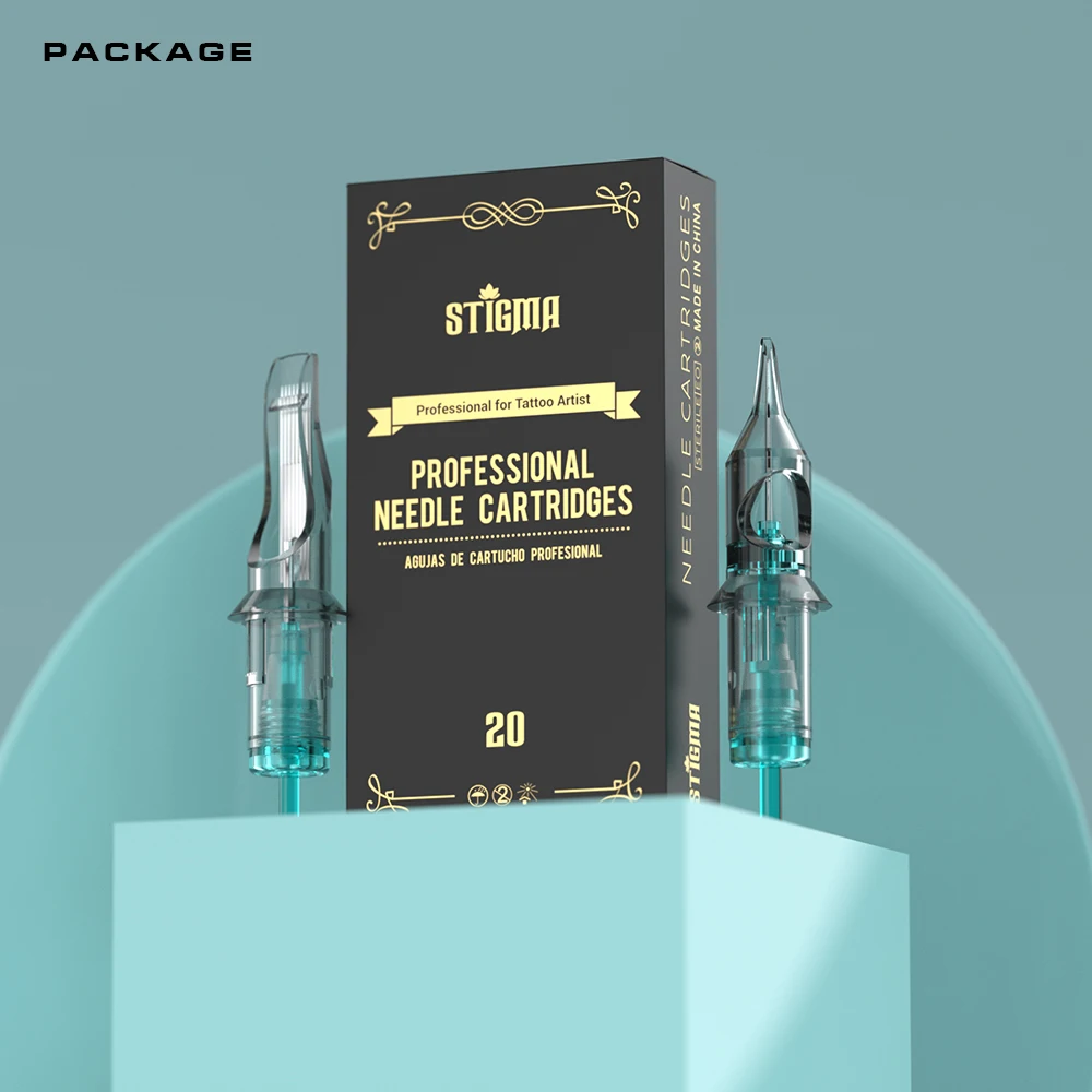 وصمة العار 20 قطعة خراطيش الوشم القابل للتصرف الإبر RL/RS/RM 0.3 مللي متر 0.35 مللي متر المهنية تعقيم السلامة لتوريد آلة الوشم
