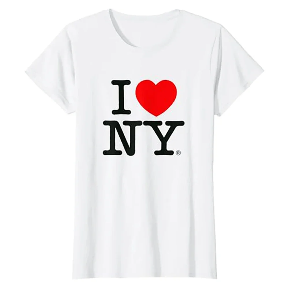 

Women I Love NY New York Graphic T-shirt Girl Y2K Harajuku Black Pink Red New Tee Tops Female Funny Clothes Gift