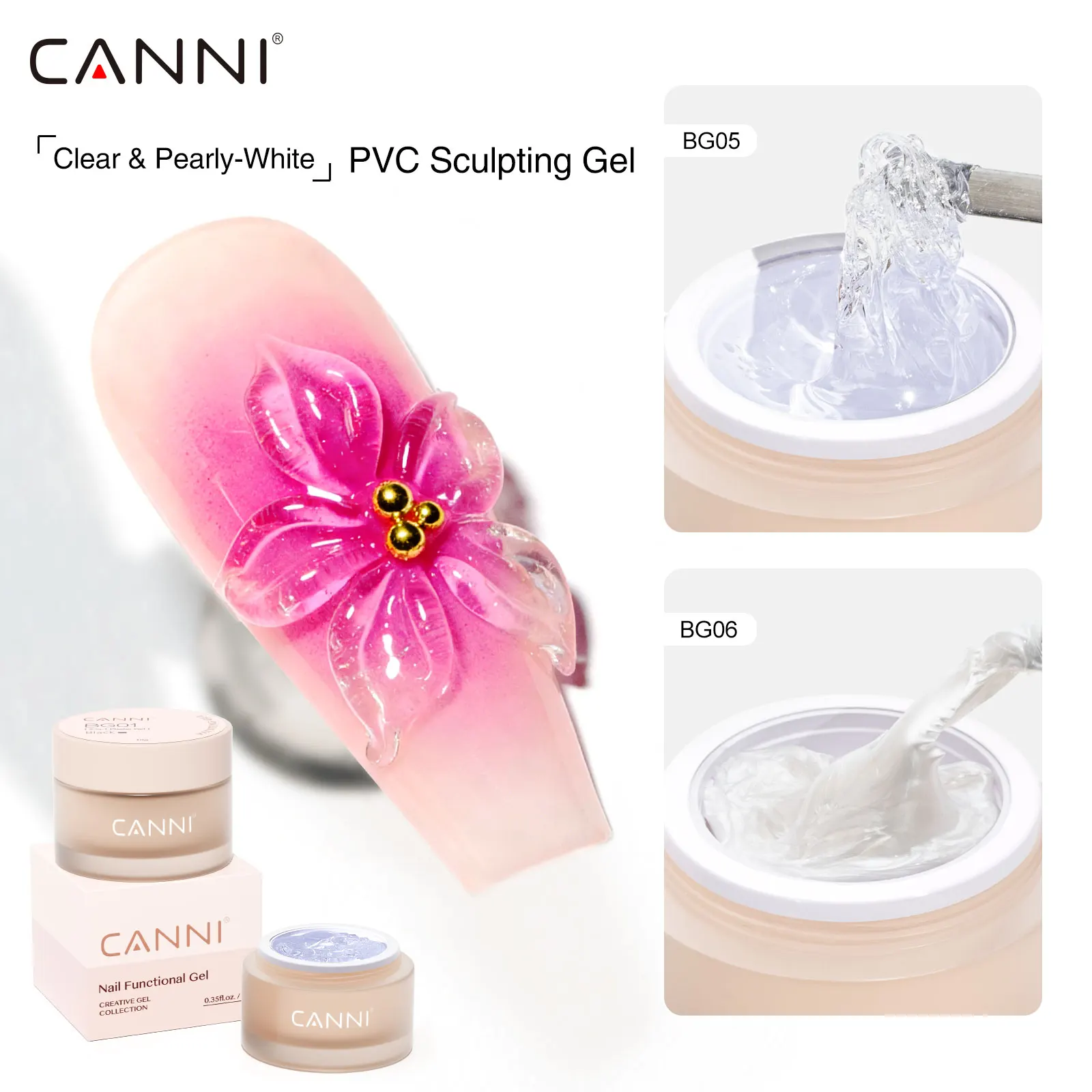10ml CANNI Neuerscheinung Multifunktionales Gel 5 in 1 Schwarz Weiß Plastergel Ohne Brennen Abziehbares UV-LED-Konstruktionsgel für Nagel-Maniküre – Detail 6