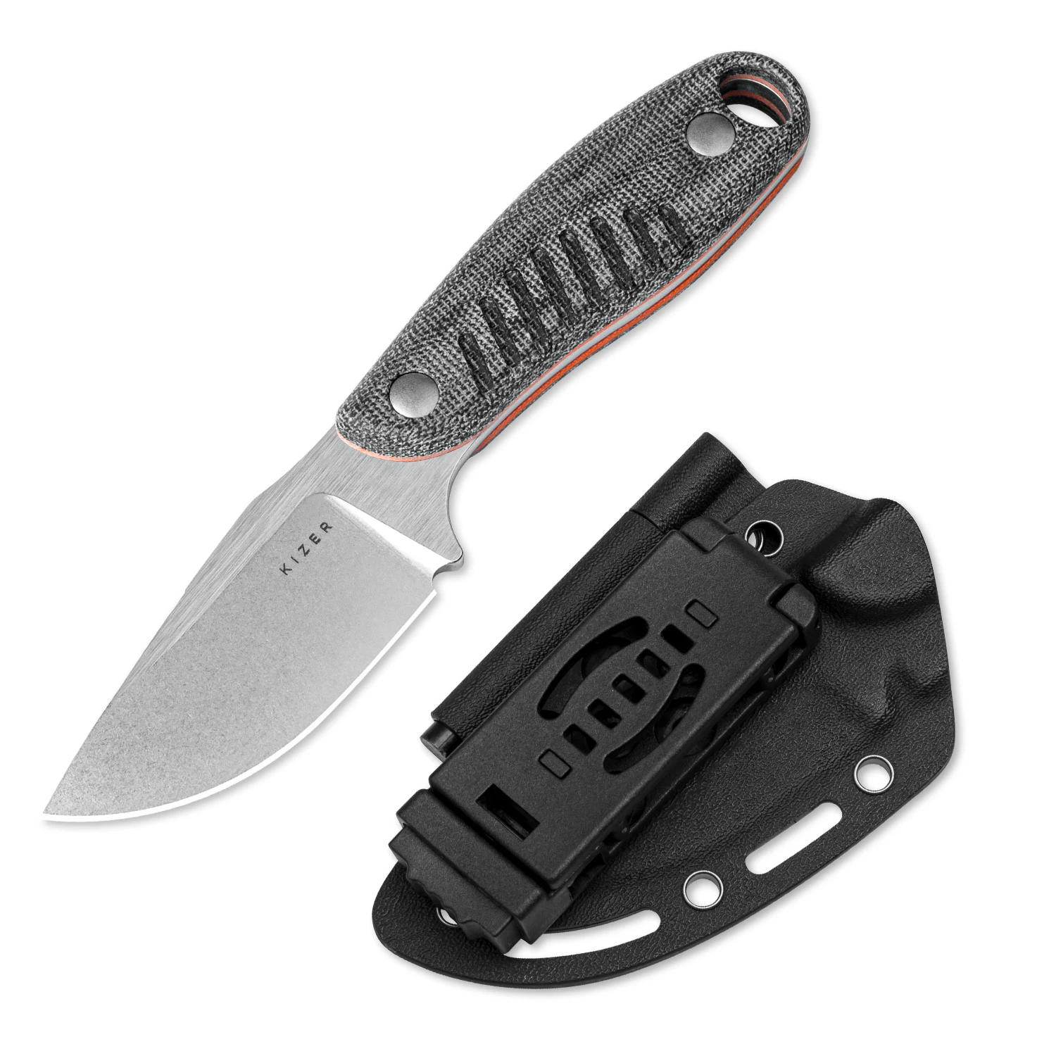 Kizer Fixed Blade Knife Hare 1077A2 KHS300C BK+G10 Handle with Nitro V Steel Blade Fixed Knife for Hunting