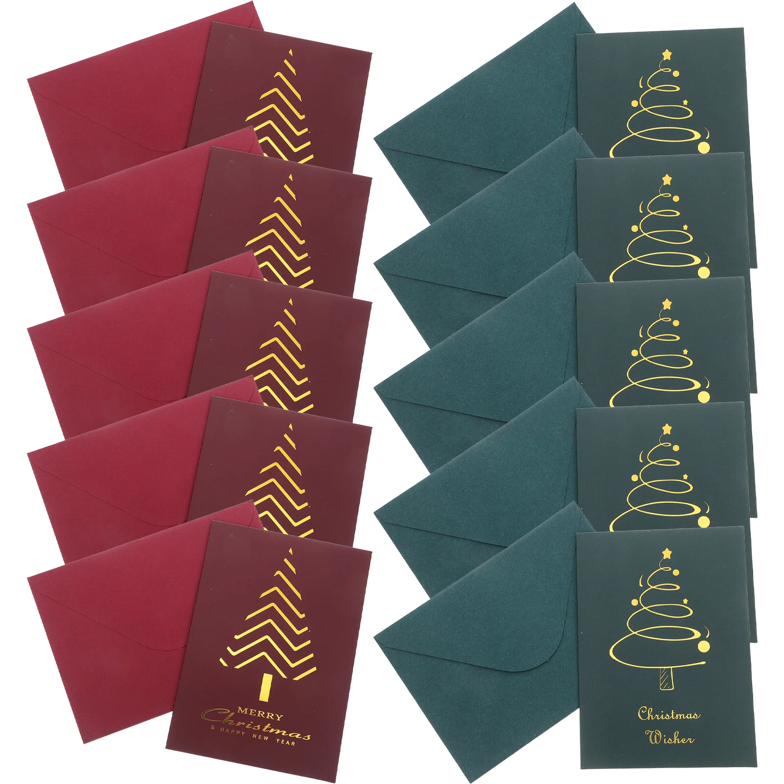 

10 Pcs Cartoon Greeting Cards Christmas for Holiday Themed Blank Greetings Decorative