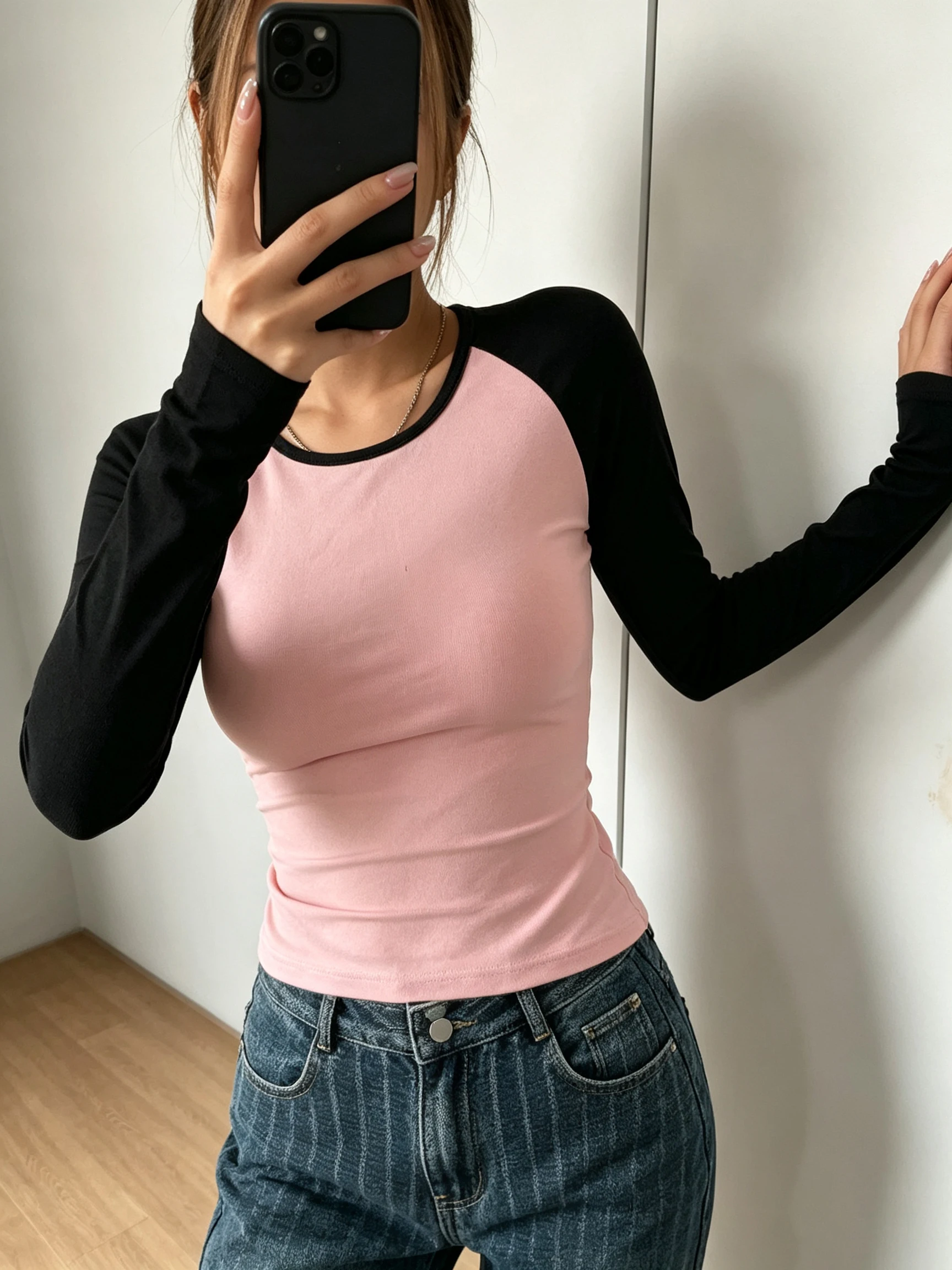 Damen-Strickoberteil mit Rundhalsausschnitt und langen Ärmeln, Neu für Frühling und Herbst, Sexy, Figurbetont, Stilvoll, Minimalistisch, Vielseitig für Alltag und Party – Detail 4