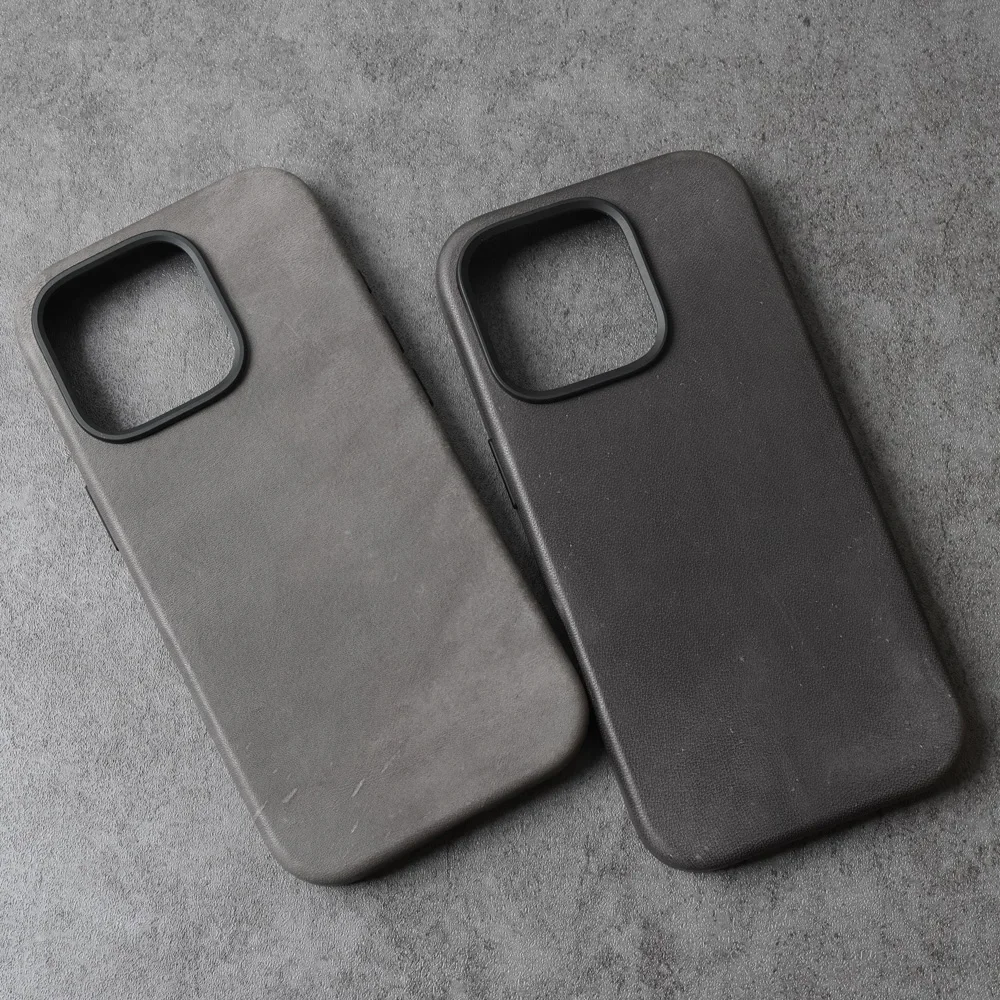 YMW Magnetic Scars Genuine Leather Case for iPhone 16 Pro Max 15 14 Personality Horsehide Magnetic Phone Cover