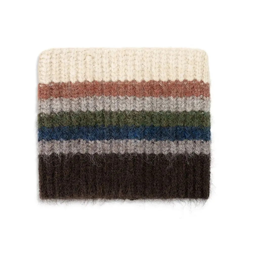 Rainbow Striped Knitted Beanie Hat 55-59cm Head Circumference Daily Use Wool Blend Beanie Warm Winter Skull Cap Girls