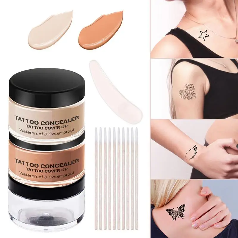 Body Birthmark Scar Spots Cover Cream Waterproof Tattoo Concealer Freckle Birthmarks Cover Concealer Face Body Concealer base