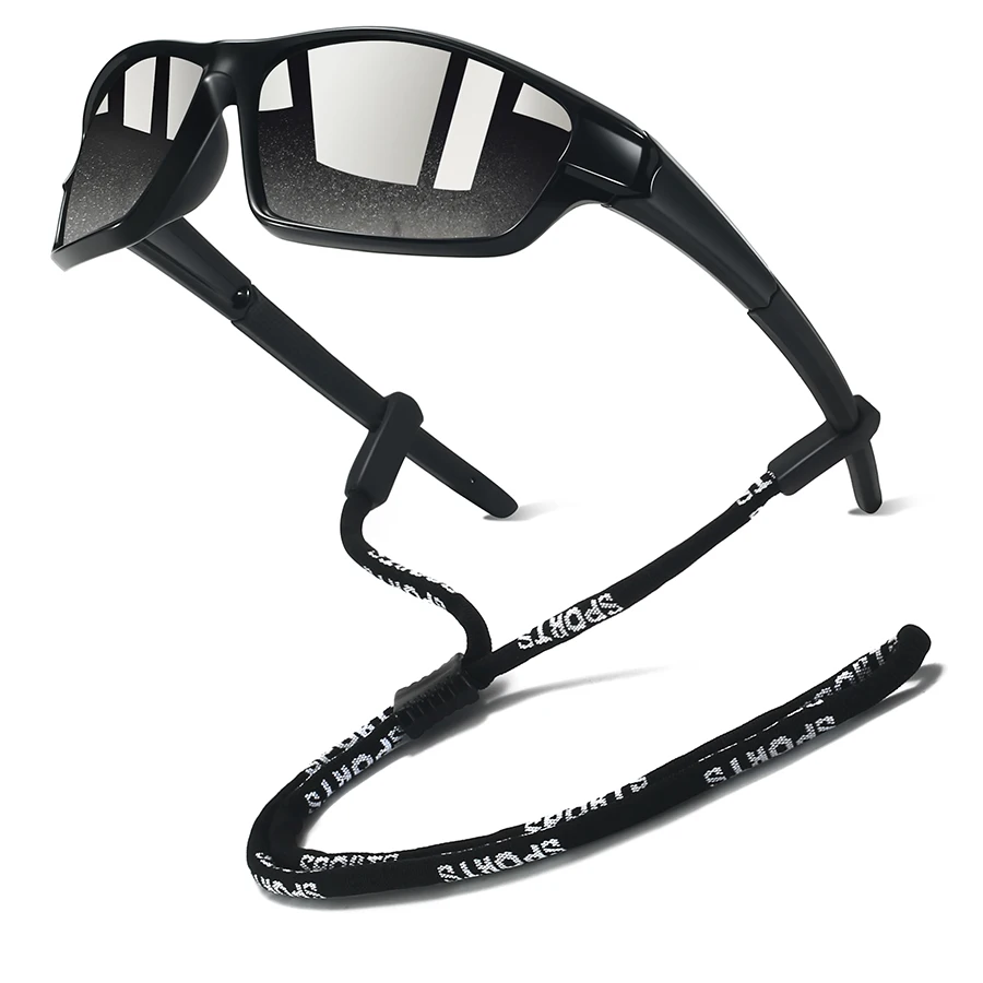 نظارات شمسية UV400 للرجال والنساء مع سلسلة للجري وتسلق الجبال وصيد الأسماك والقيادة والرياضات الخارجية #6