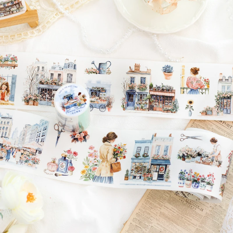 Retro Street View 70mm X 2m/roll Washi Tape Memory Fragmented Creative Collage DIY Scrapbooking Material Sticker