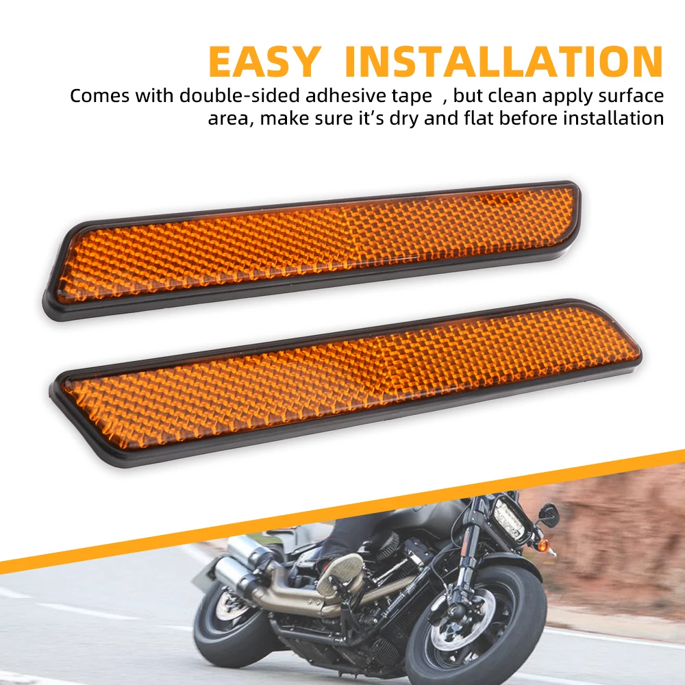Odblaski na przednie lagi motocyklowe ABS, plastikowe, dolne slidery, ostrzeżenie bezpieczeństwa dla Harley, dolne slidery Dyna Super Glide FXD — zdjęcie 4