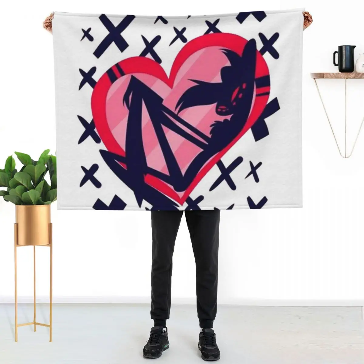 angel dust love heart Throw Blanket Shaggy sofa bed Flannel Cute Soft Decorative Beds Blankets
