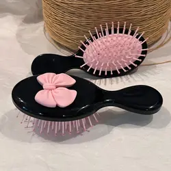 Handle Cartoon Air Comb Simple Scalp Massage Anti Static Pocket Hair Brush Girl Heart Blood Circulation Smoothly Bow Comb Women