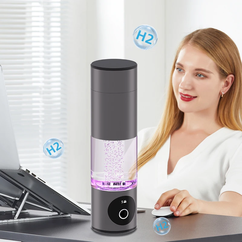 2025 New Trend Portable Hydrogen-rich Water Generator Stainless Steel 6000ppb Smart Hydrogen Water Bottle PEM Technology