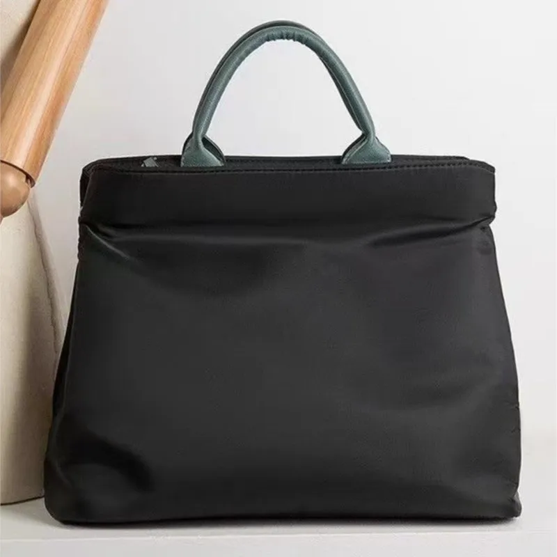 Black Simple Laptop Bag Nylon Large Capacity Tote Bag Tablet MacBook Air 13 13.3 15 Inch Case Portable Multifunctional Briefcase