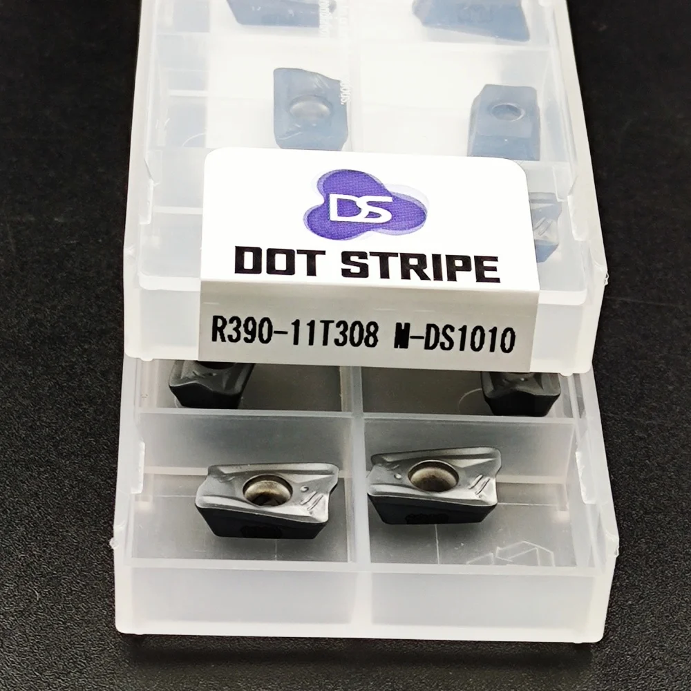 R390-11T308 M DS 1010 ใบมีดกัดเหล็กแข็งพิเศษ คาร์ไบด์ นาโนบลู สีสันสดใส ความแข็งสูง