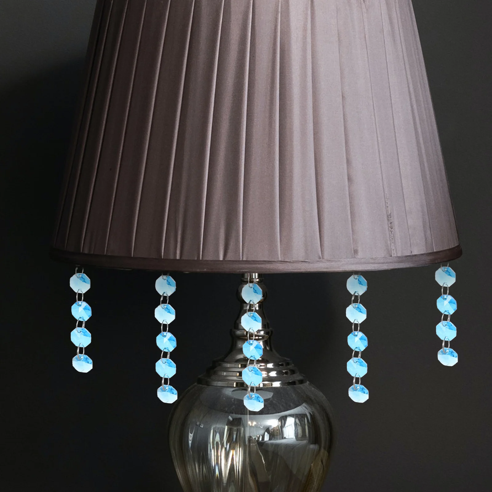 

8Mm Octagon Glass Beads Chain Garland Hanging Decor For Door Curtain Porch Chandelier Lighting Accessories Multi-Functional Use