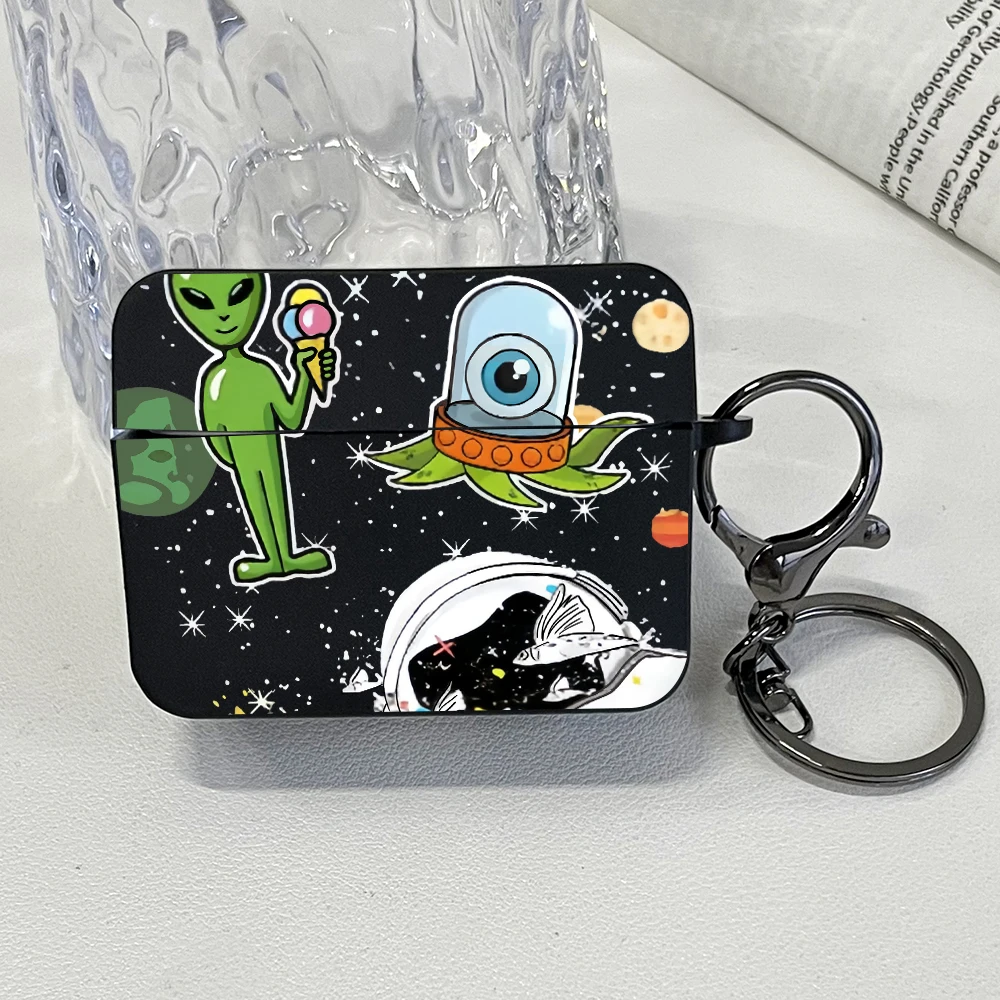 الكرتون الغريبة الفضاء نمط سماعات حالات ل AirPods برو 3/برو 2/برو سماعة حالة للصدمات الغطاء الواقي AirPods 1/2/3/4