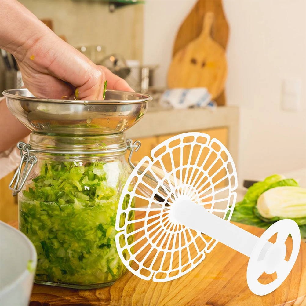 

2Pcs Fermenting Weights Glass Easy Grip Handle Pickle Holder for Wide Mouth Jars Fermentation Kit Olive Jar with Strainer Flip