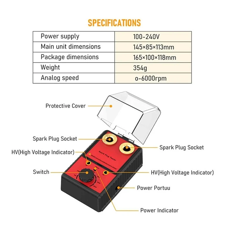 Spark Plug Tester,Spark Plug Tester+Two 12Mm Spark Plug Socket Spark Tester,Spark Plug Tester And Coil Tester US Plug