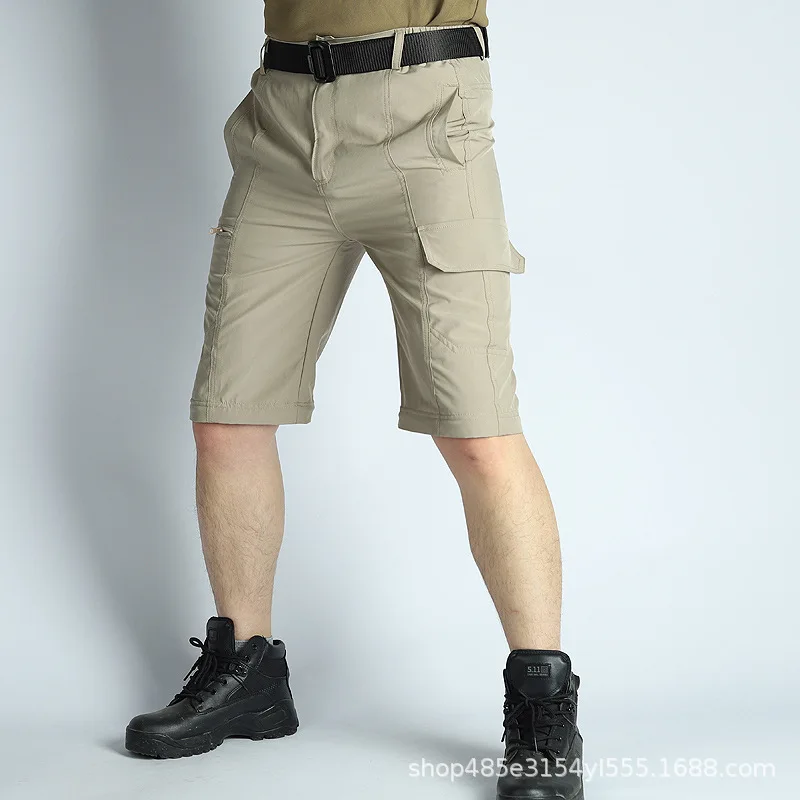 Pantalones tácticos para exteriores de fábrica, pantalones cortos largos cortos de secado rápido de doble uso para hombres con múltiples bolsillos, pantalones de trabajo para hombres