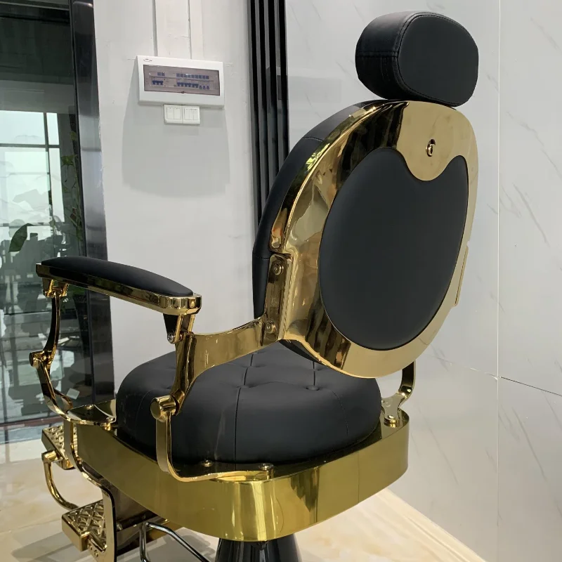 Wholesale Barber Chair ready to ship black and gold salon chair furniture hairdressing barber chair