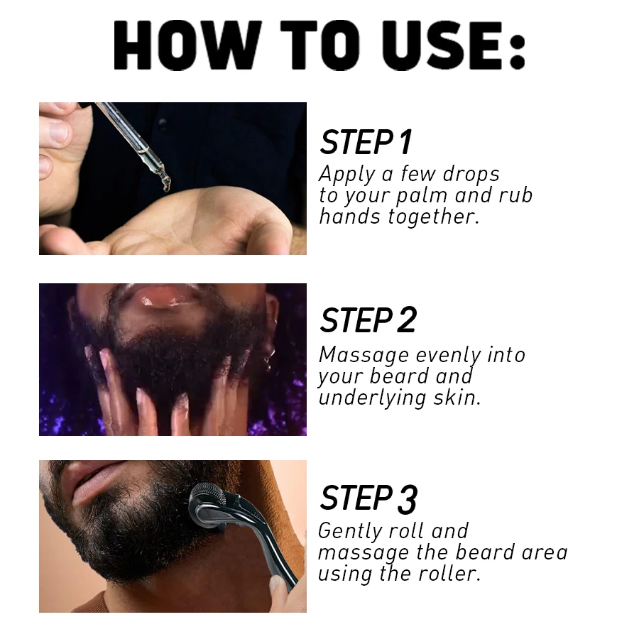 زيت تكييف اللحية الشيا الطبيعي يليين ويقوي برائحة خشب الصندل واللحية 30 مللي وأسطوانة بلطف للرجال لتدليك شعر الوجه #3