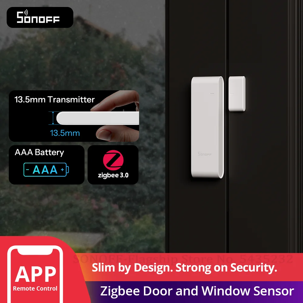 SONOFF SNZB-04PR2 SenseGuard DW Gen2 Capteur de porte/fenêtre Zigbee Sécurité active avec alertes de manipulation Pont Matter via Apple Home