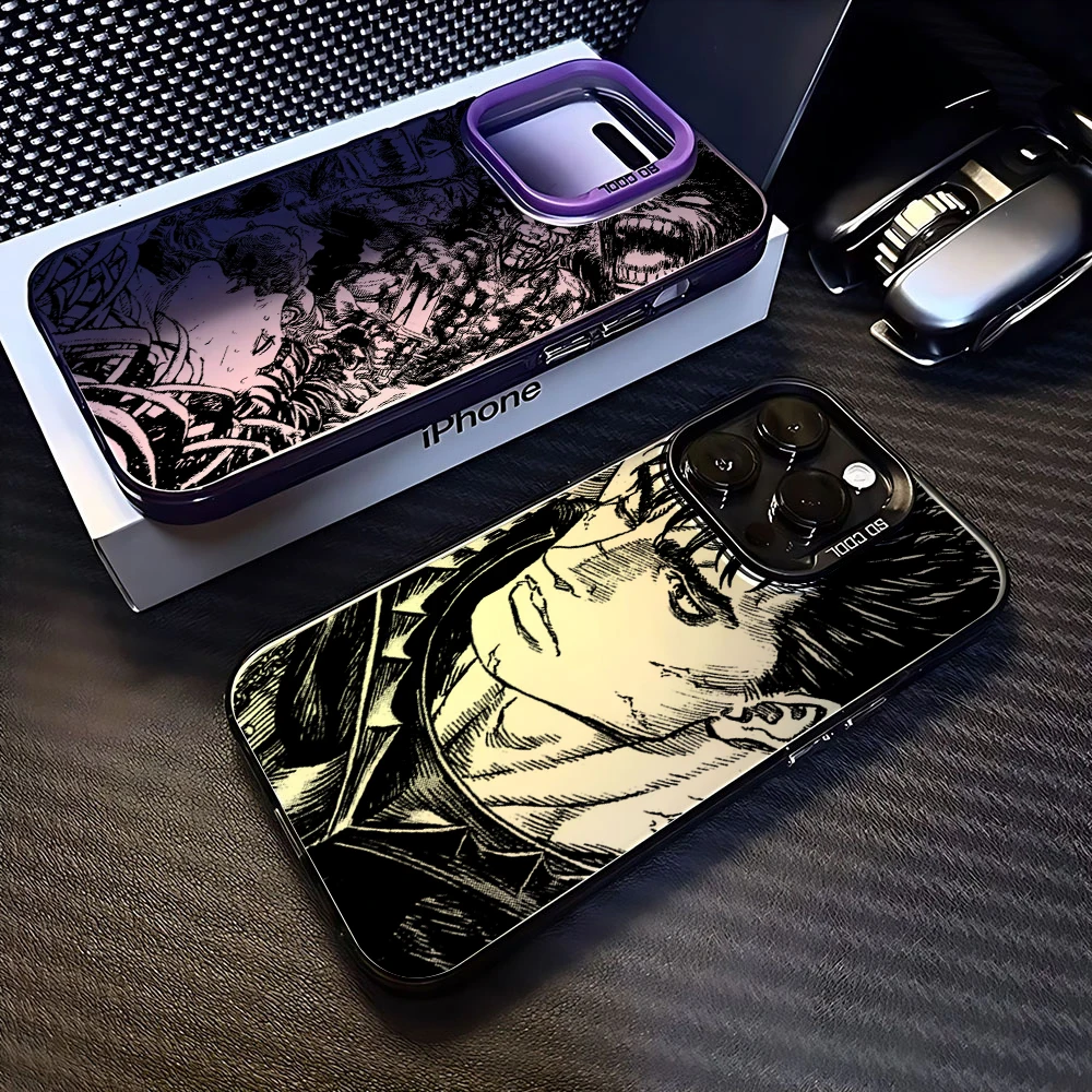 Berserk Guts Hot Anime Telefoon Hoesje Voor Iphone 16 15 14 13 12 11 Pro Max X Xr Xsmax 8 7 Plus Candy Matte Schokbestendige Achterkant