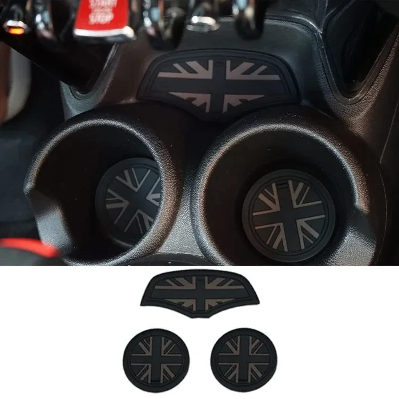 For Mini Cooper F54 F55 F56 F57 F60 Car Water Cup Pad Groove Silicone Non-slip Mat Interior For Mini Car Accessories 3PCS/SET