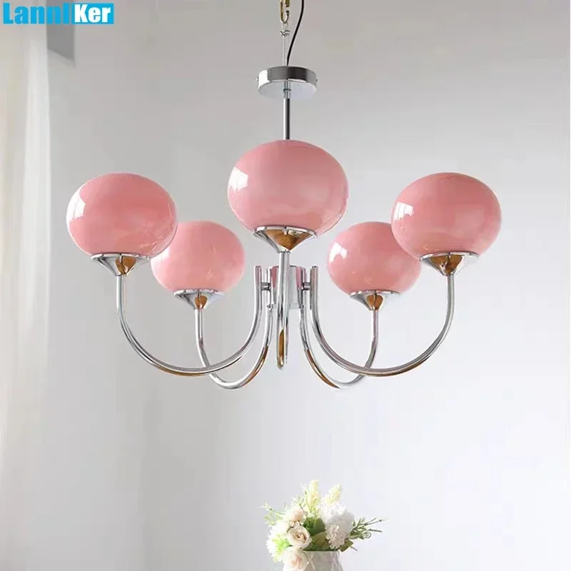 Modern Glass Ball Chandelier Creative Bauhaus Arts Lovely Girls Bedroom Lamp Vintage Home Decor Ceiling Pendant Chandeliers