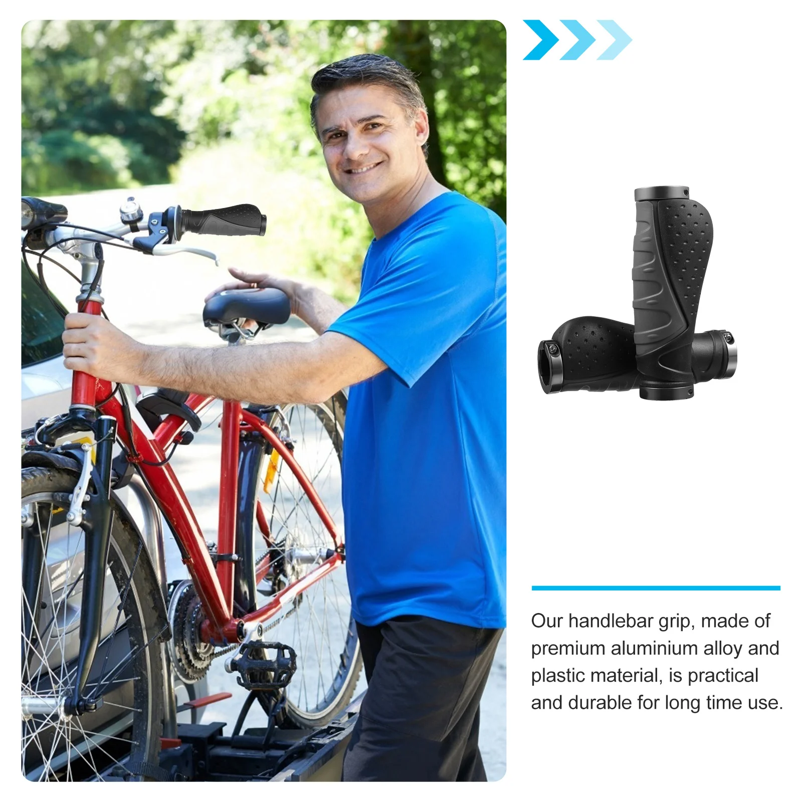 

Handlebar Grips Anti-Skid Ergonomic Design For Mountain Folding Road Bike Bike Accessories